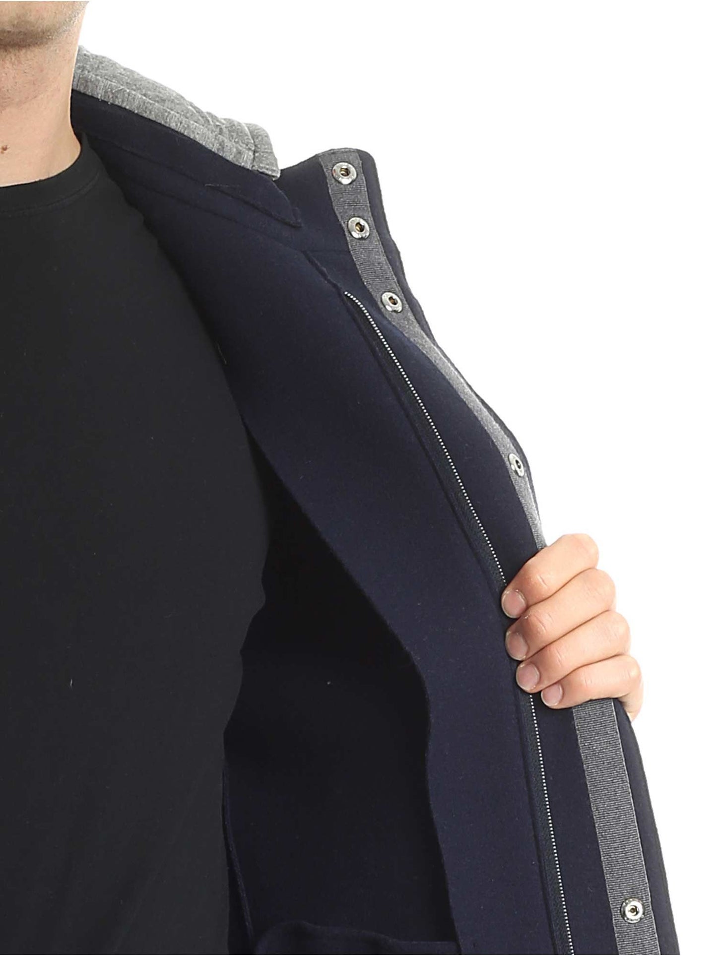 Blue Virgin Wool Men Jacket