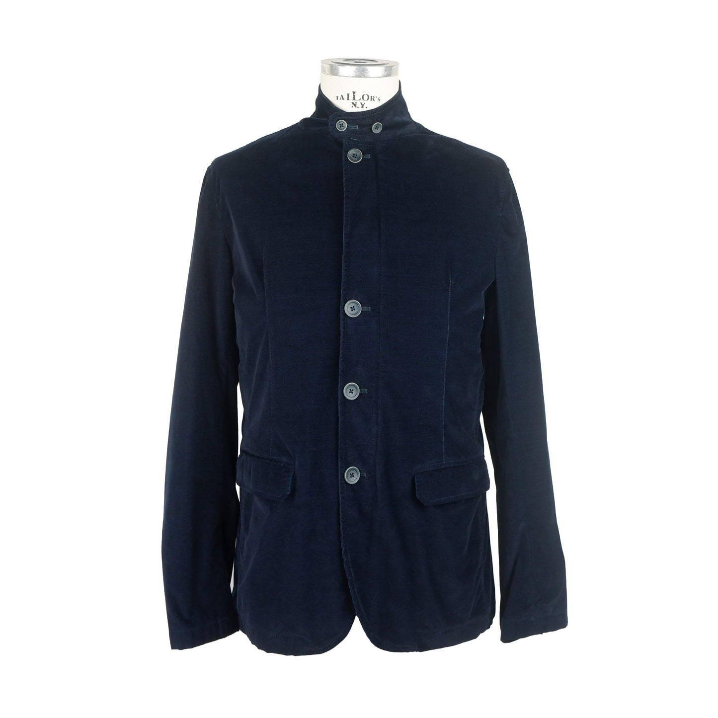 Blue Cotton Men Jacket