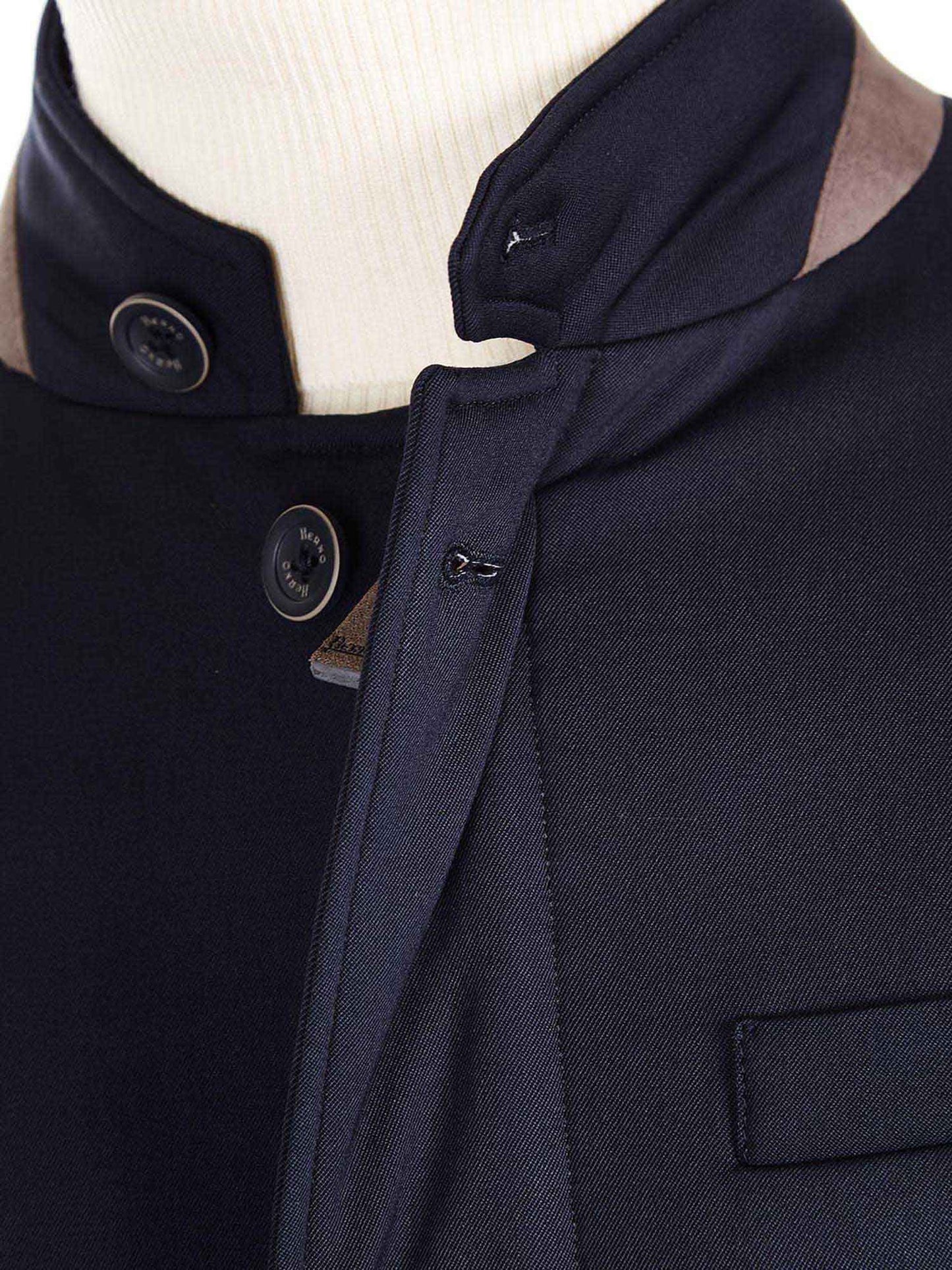 Blue Wool Men Jacket