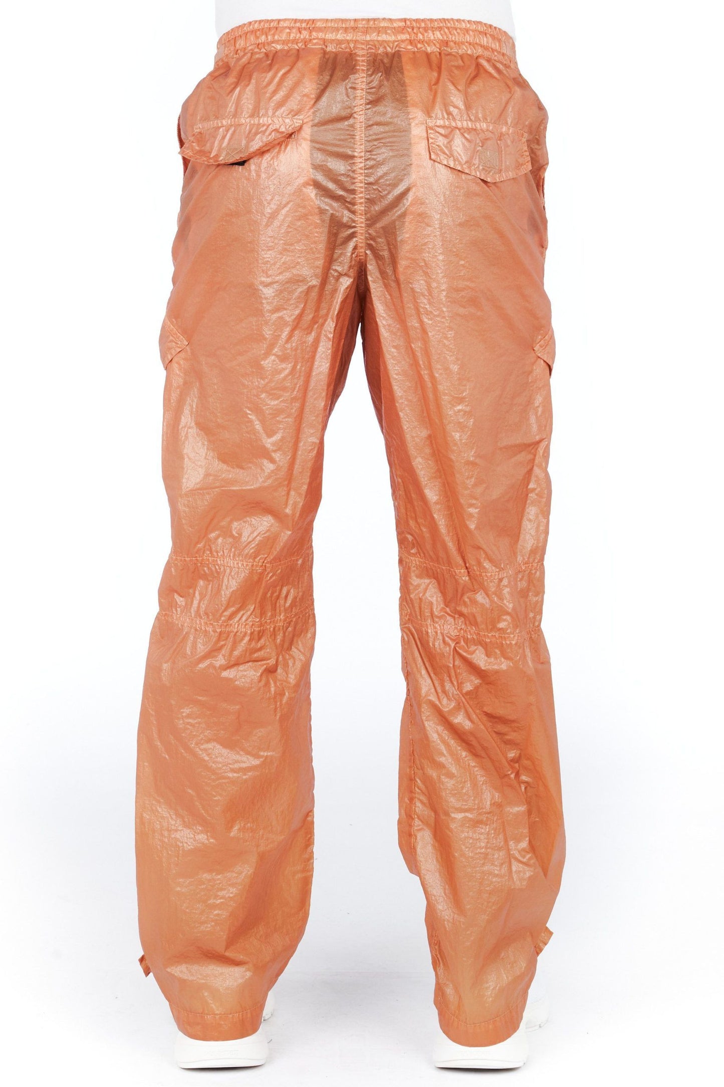 Orange Polyurethane Men Pant