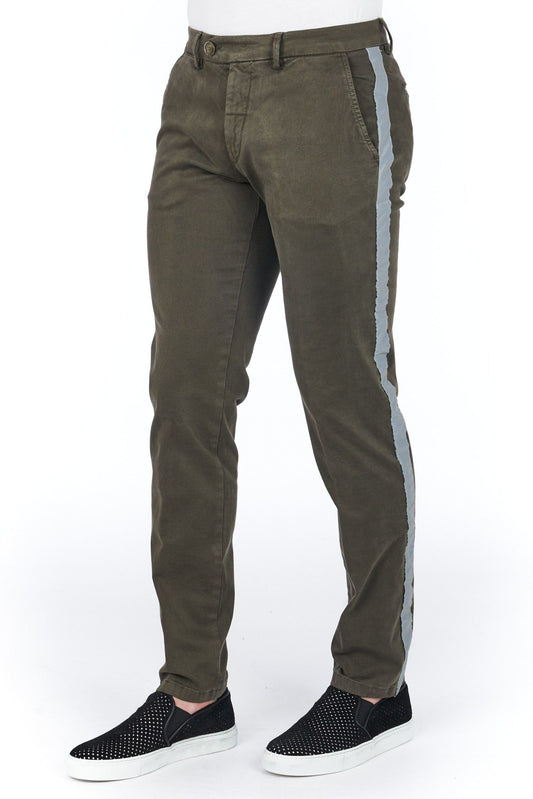 Brown Cotton Men Trouser