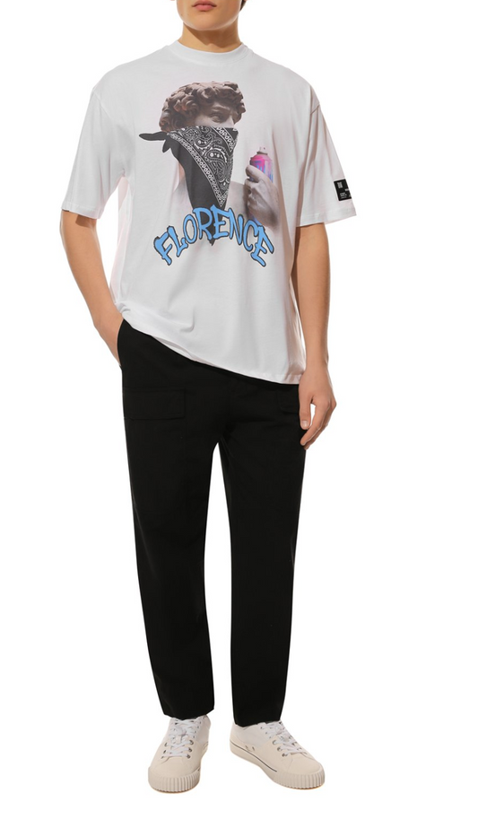 White Cotton Men T-Shirt