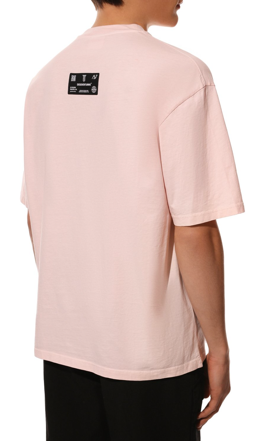 Pink Cotton Men T-Shirt