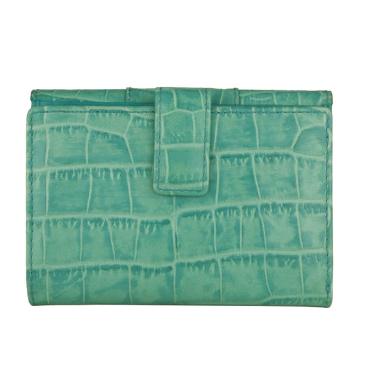 Turquoise Calfskin Women Wallet