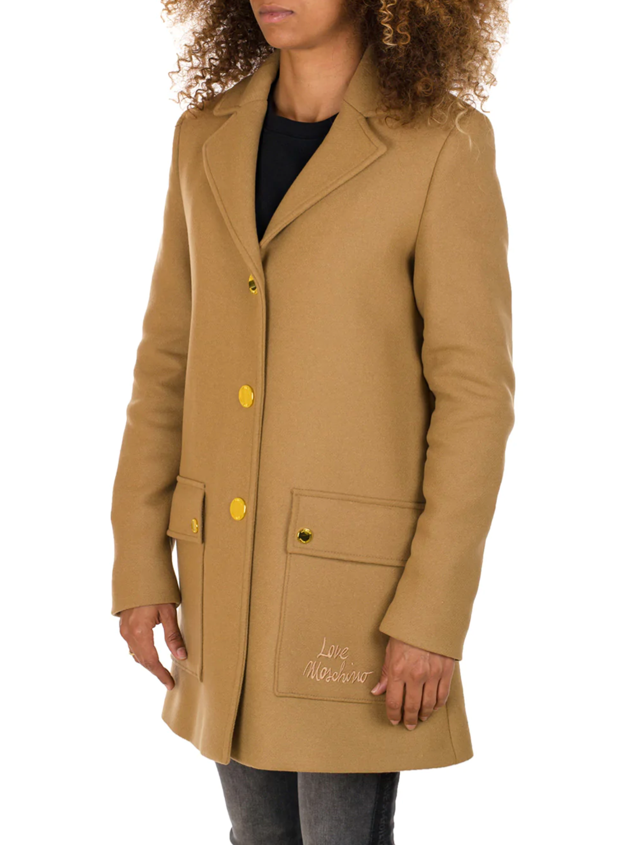 Beige Wool Women Coat
