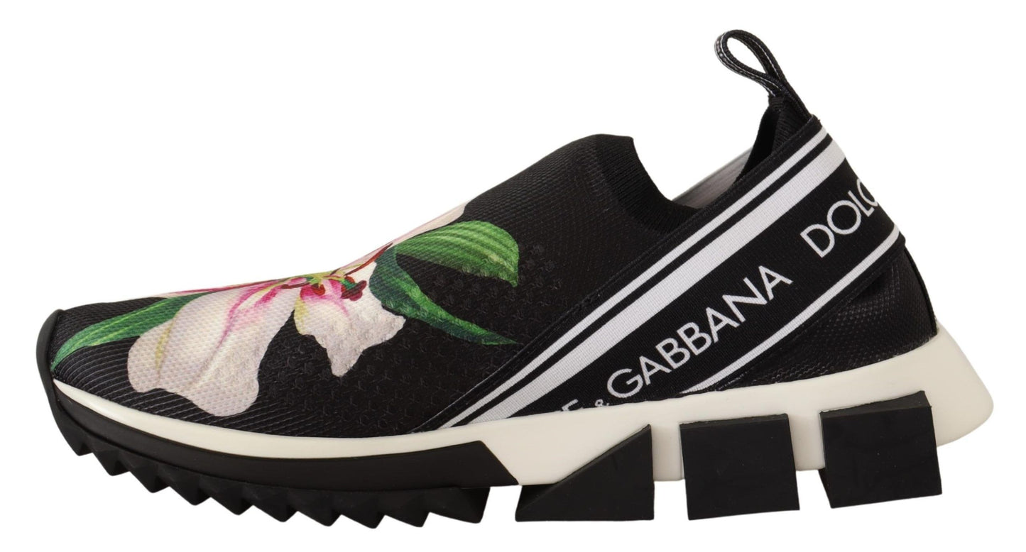 Chic Floral Print Slip-On Sneakers
