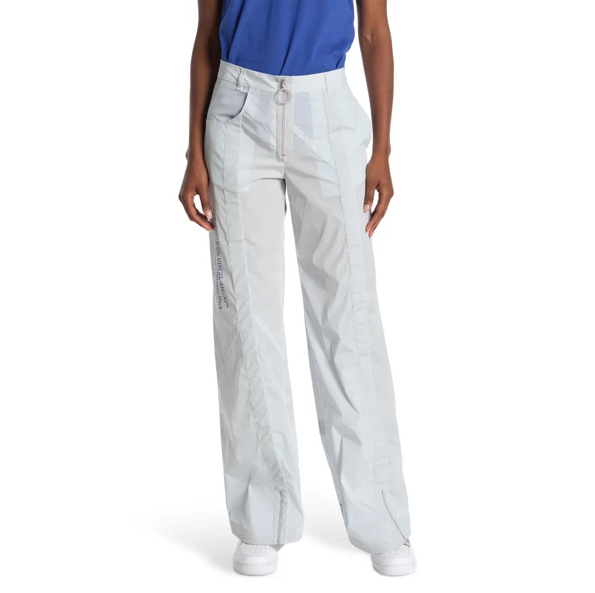 Light Blue Nylon Women Trouser