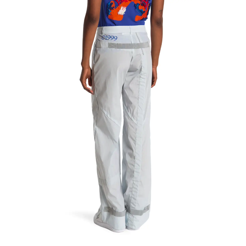 Light Blue Nylon Women Trouser