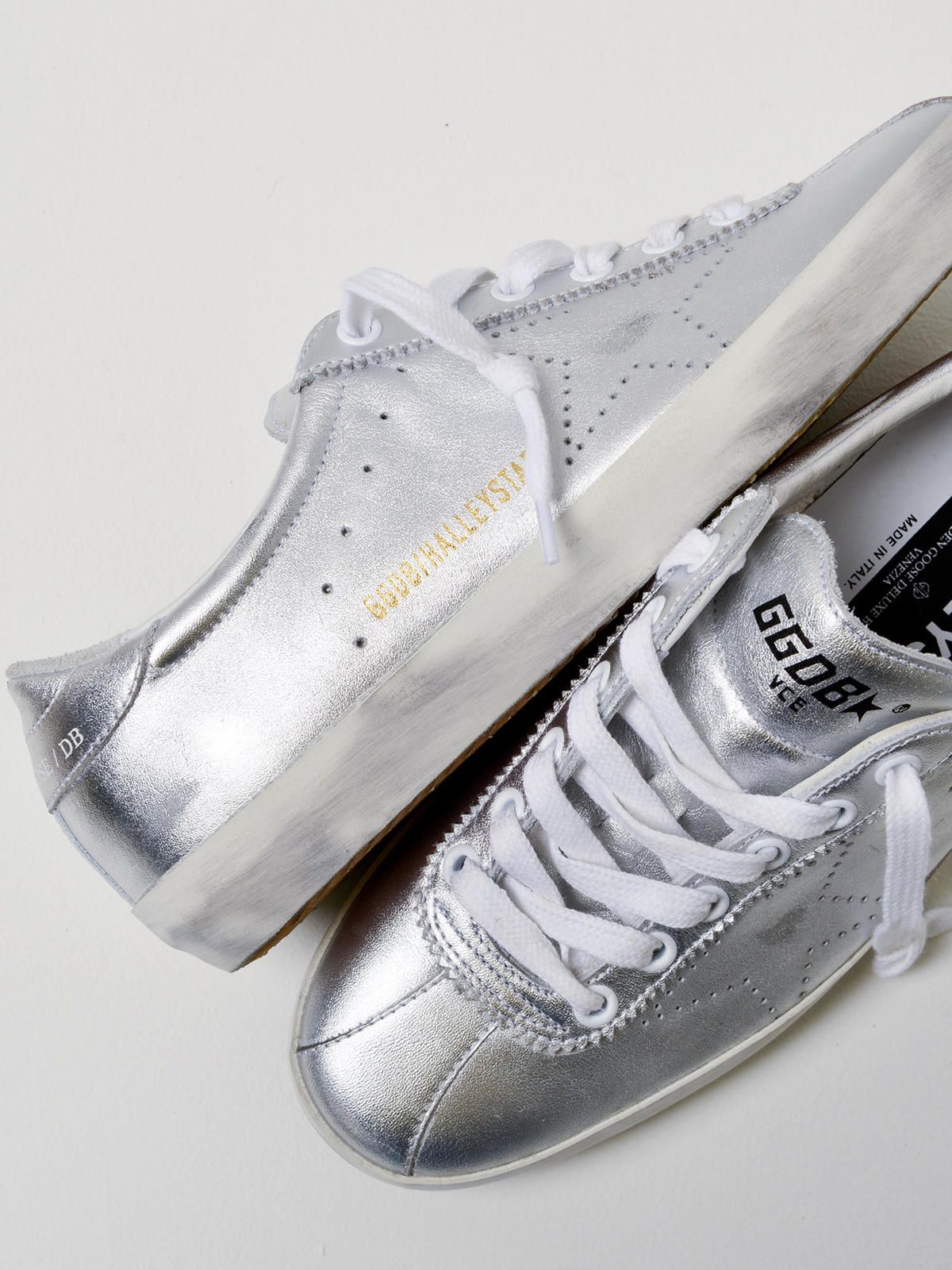 Silver Leather Women Sneaker