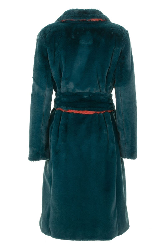 Green Polyester Women Coat