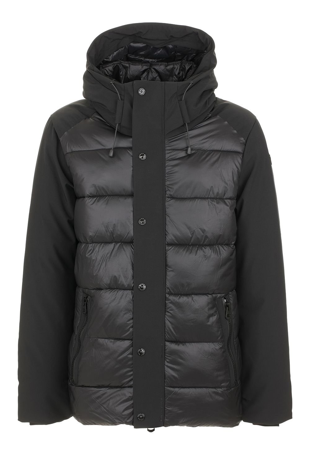 Black Polyester Men Jacket