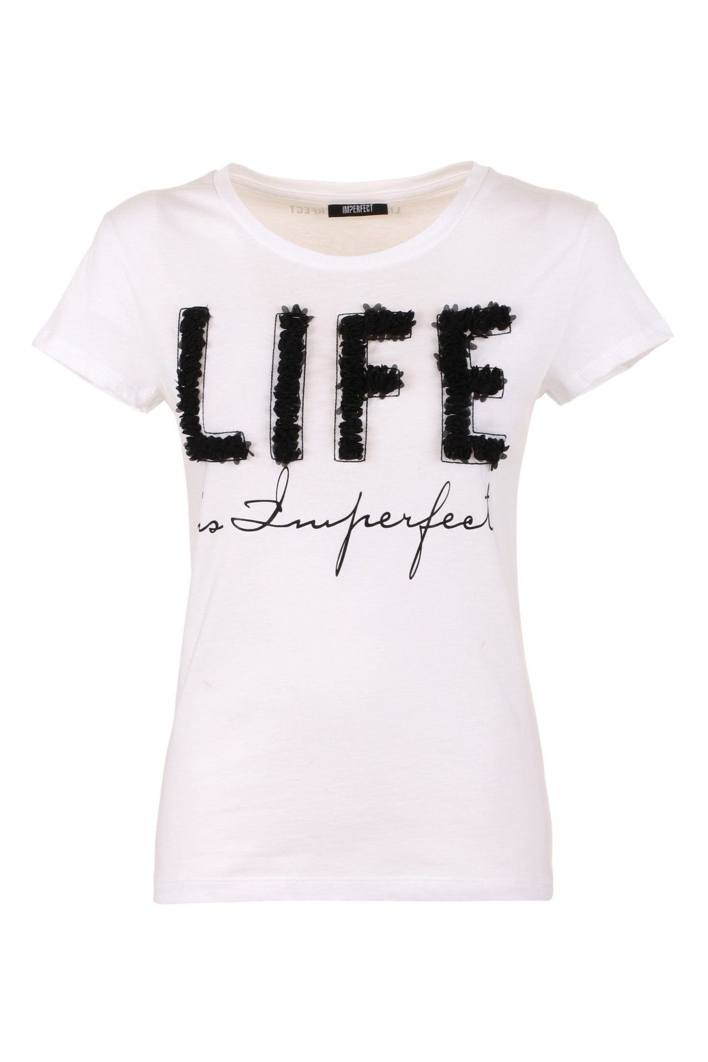 White Cotton Women T-Shirt