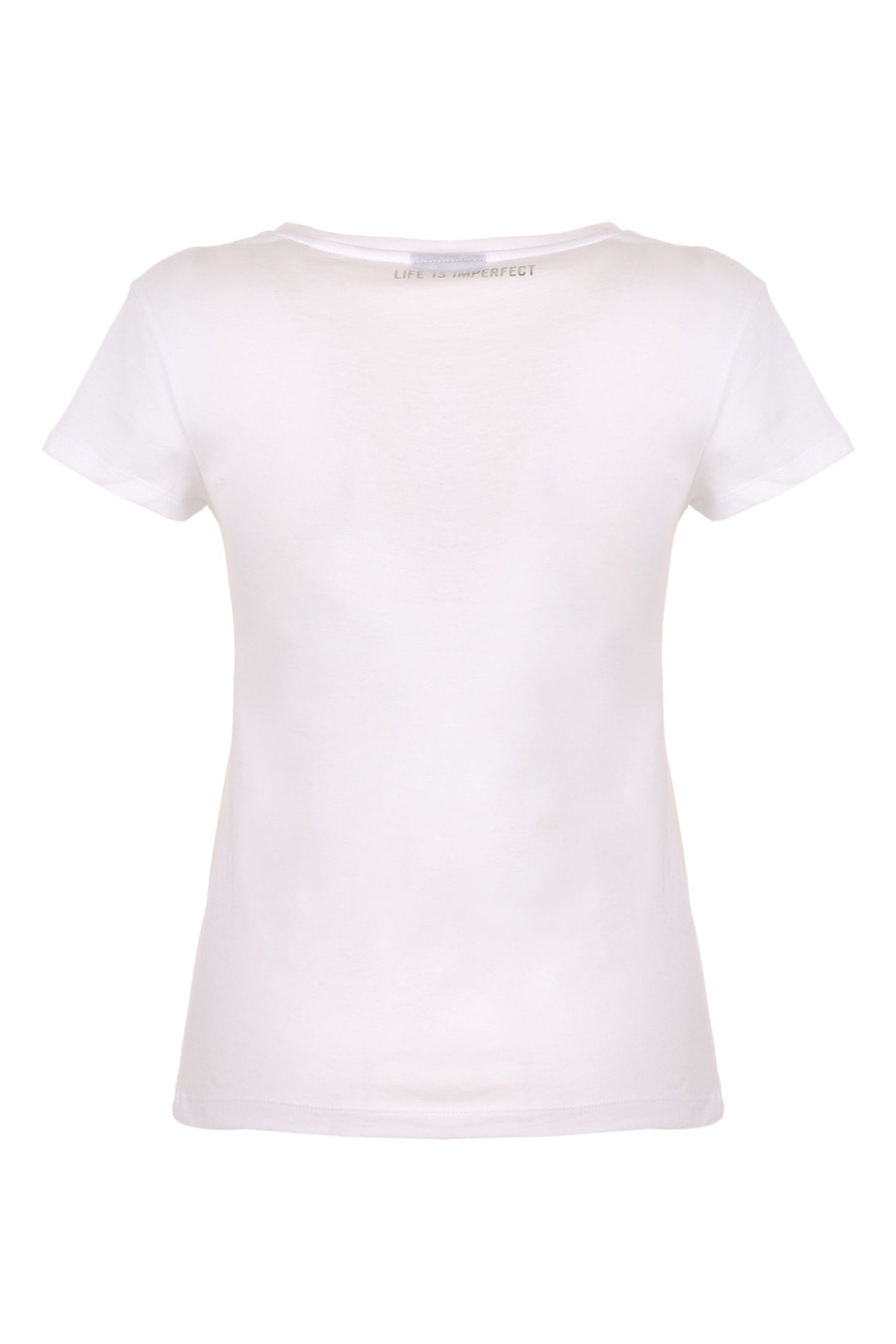 White Cotton Women T-Shirt
