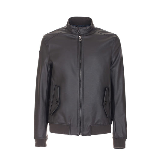 Chic Faux Leather Men's Outerwear Jacket