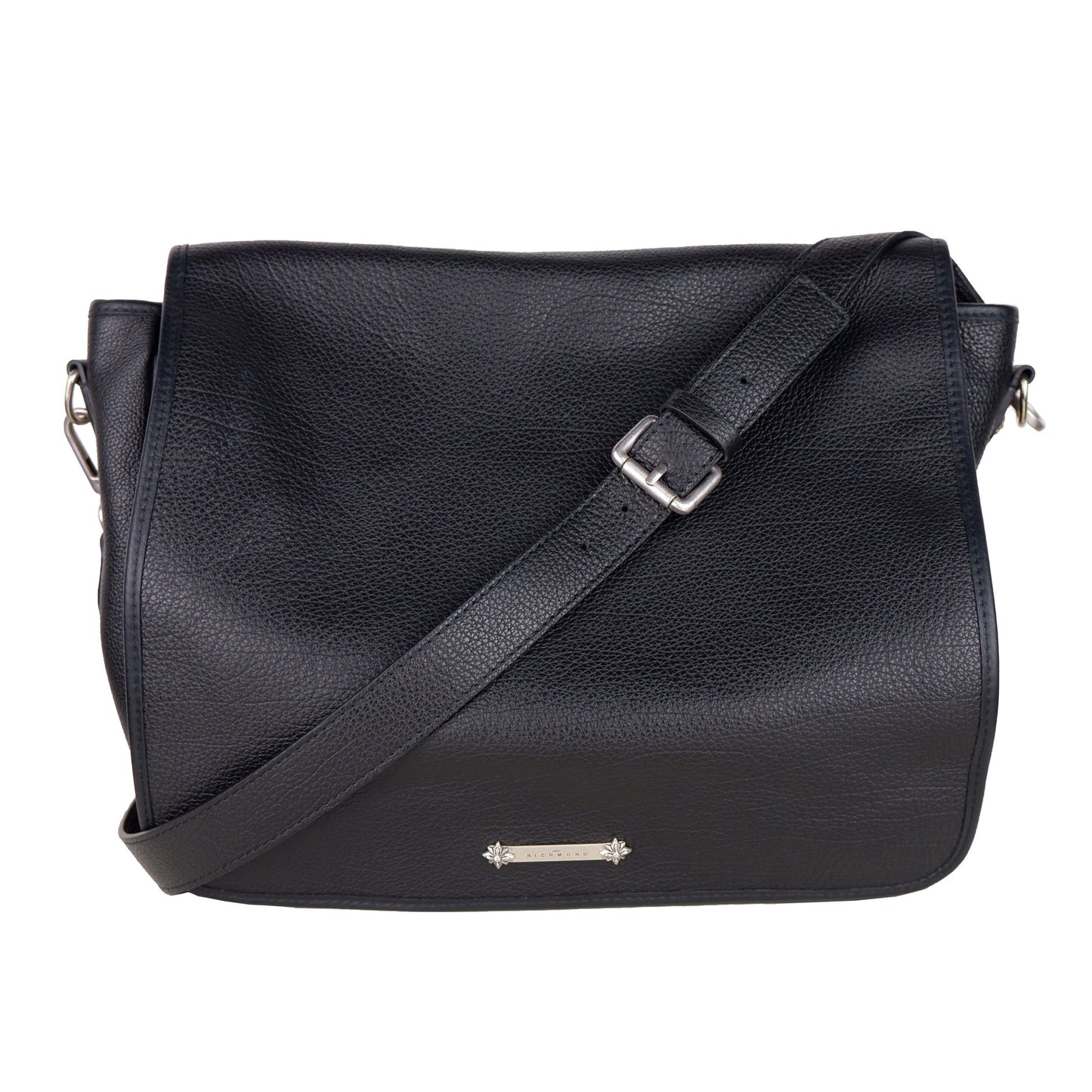 Black Leather Men Shoulder Bag