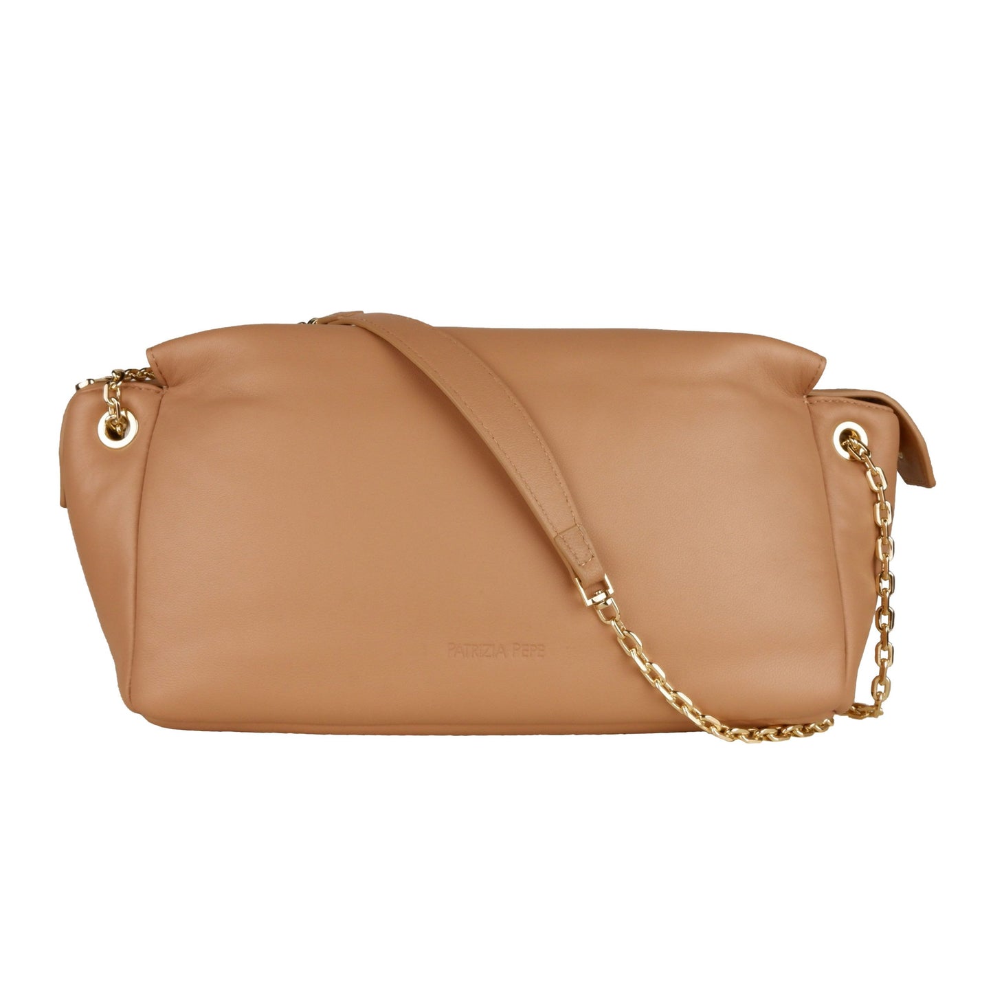 Beige Calfskin Women Crossbody Bag