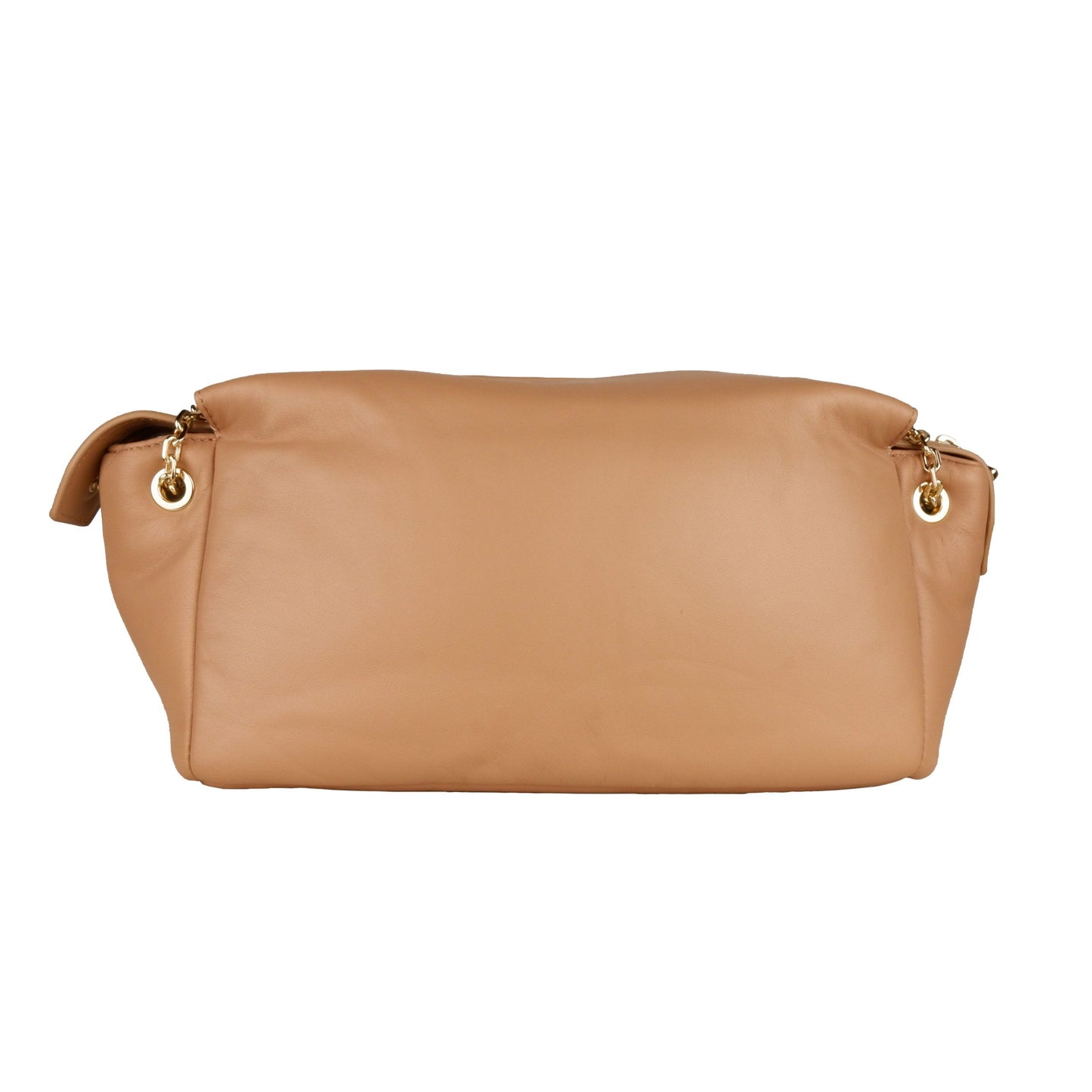 Beige Calfskin Women Crossbody Bag