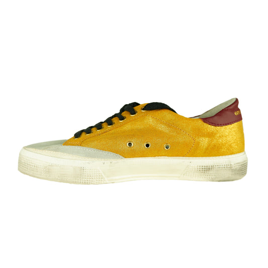 Yellow Leather Women Sneaker