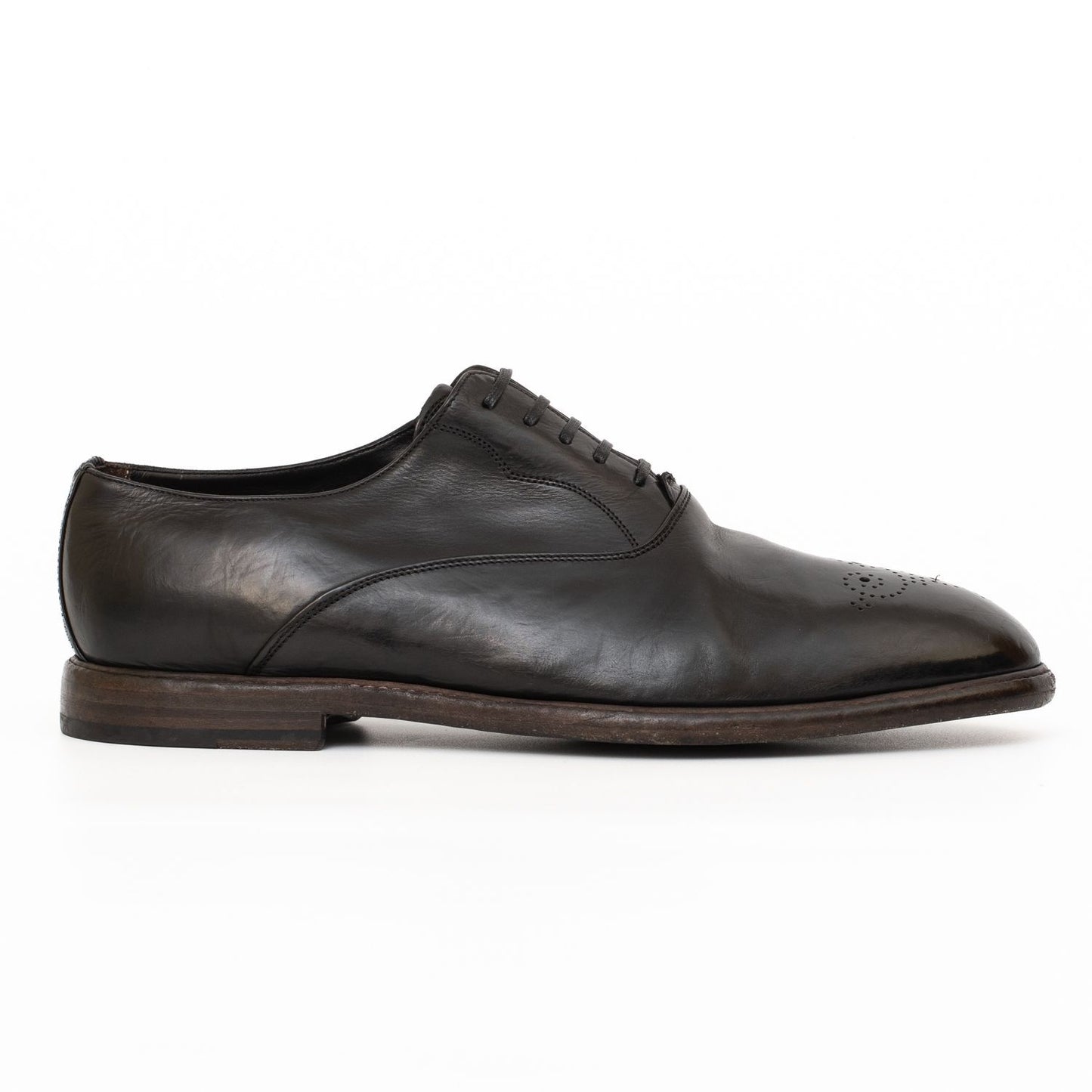 Black Calfskin Men Derby Shoe