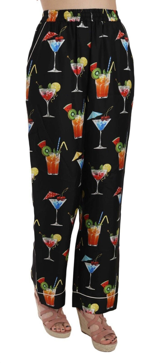 Elegant Cocktail Printed Silk Lounge Pants