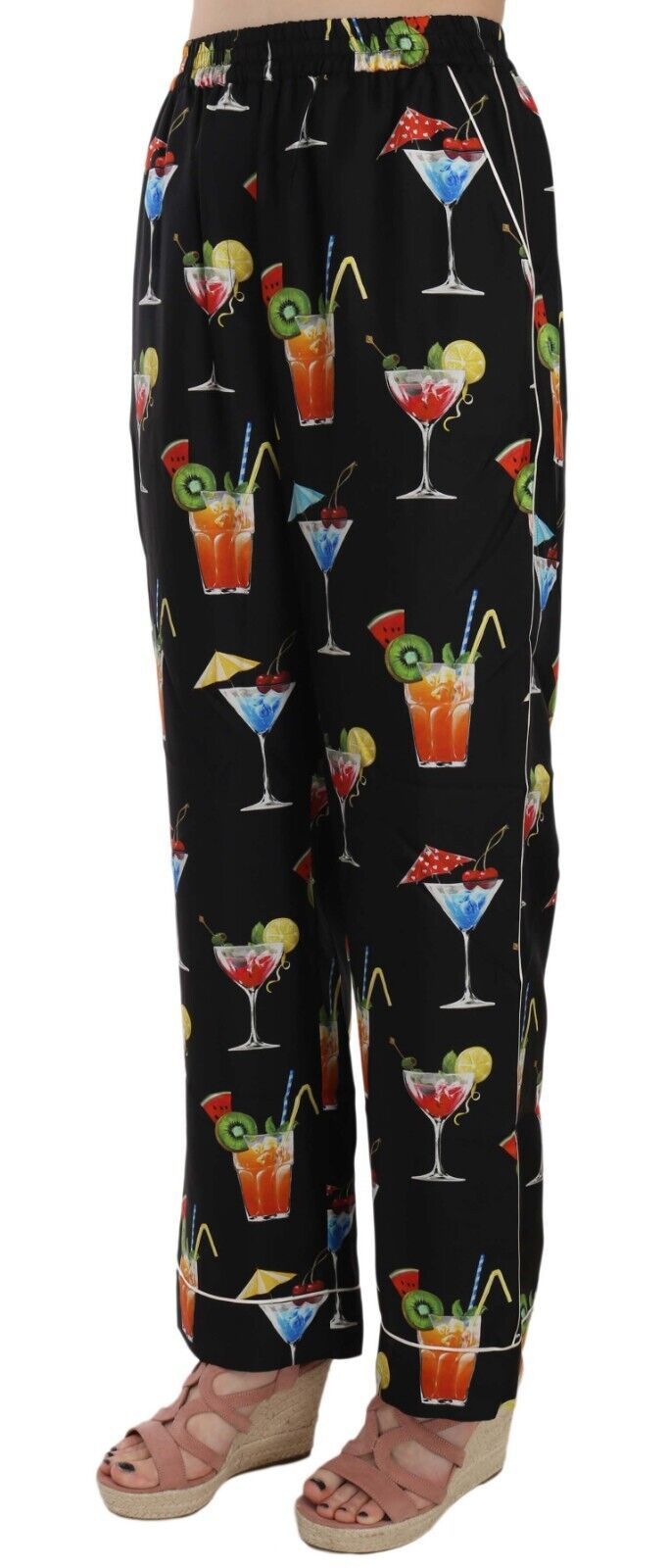 Elegant Cocktail Printed Silk Lounge Pants