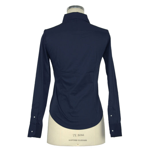 Blue Cotton Women Shirt