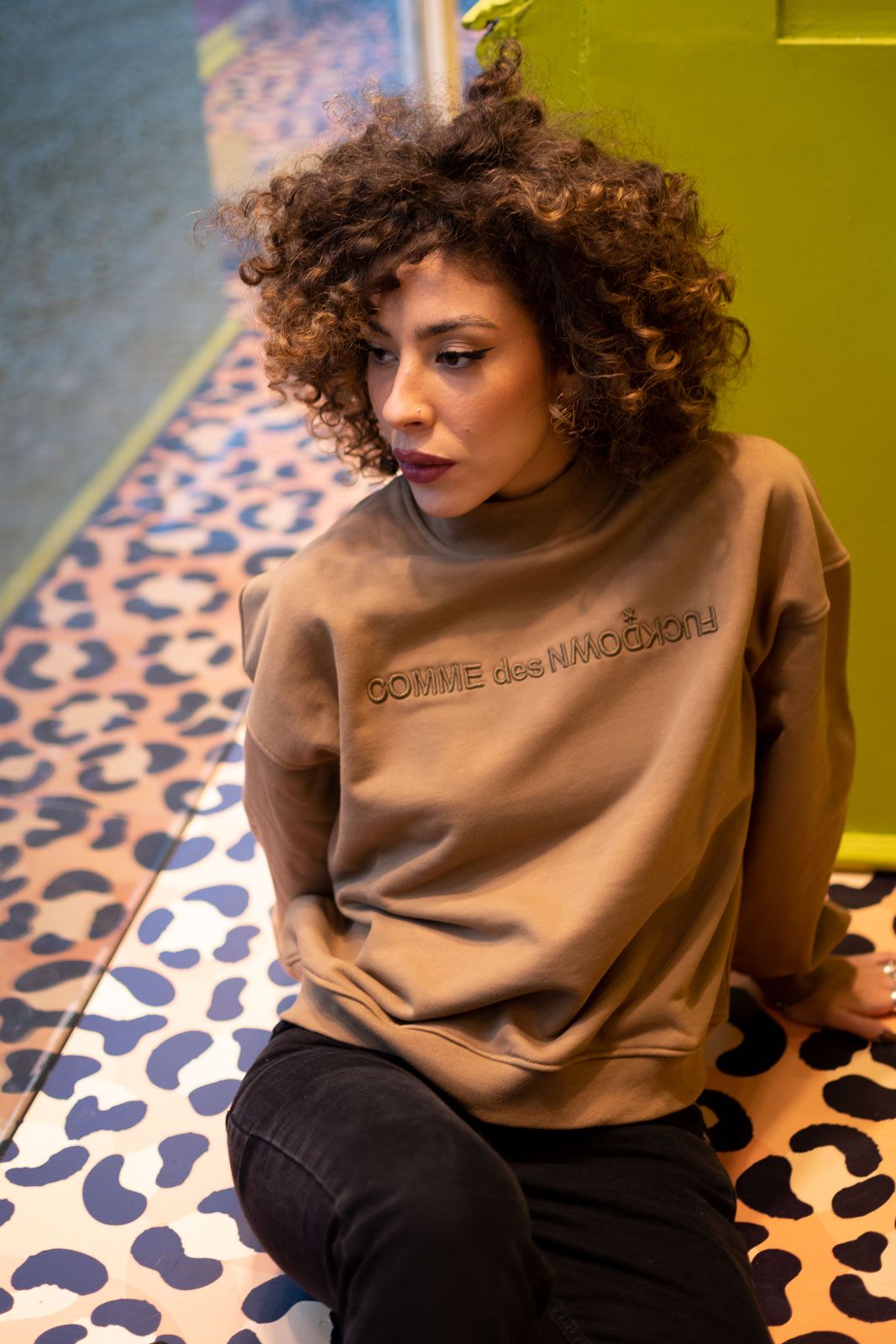 Brown Cotton Women Sweater