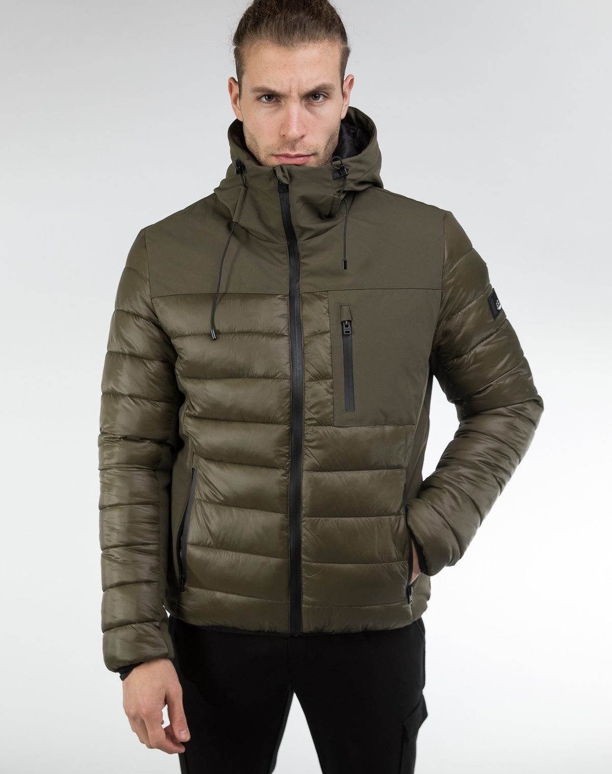 Green Polyamide Men Jacket