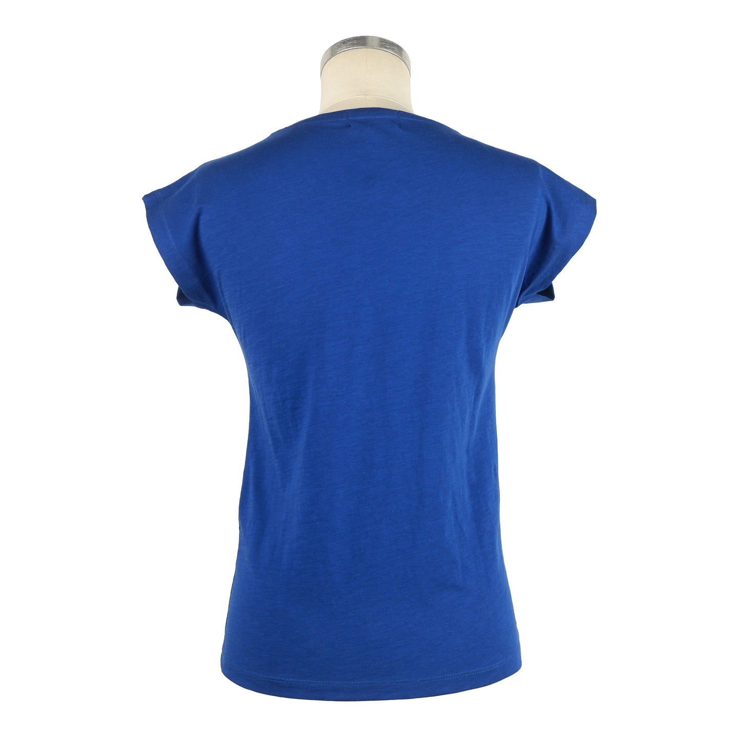 Blue Cotton Women T-Shirt