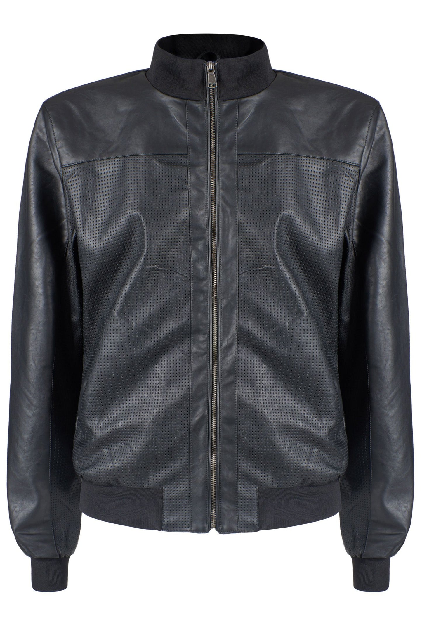 Black Polyurethane Men Jacket