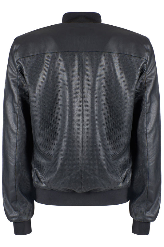 Black Polyurethane Men Jacket