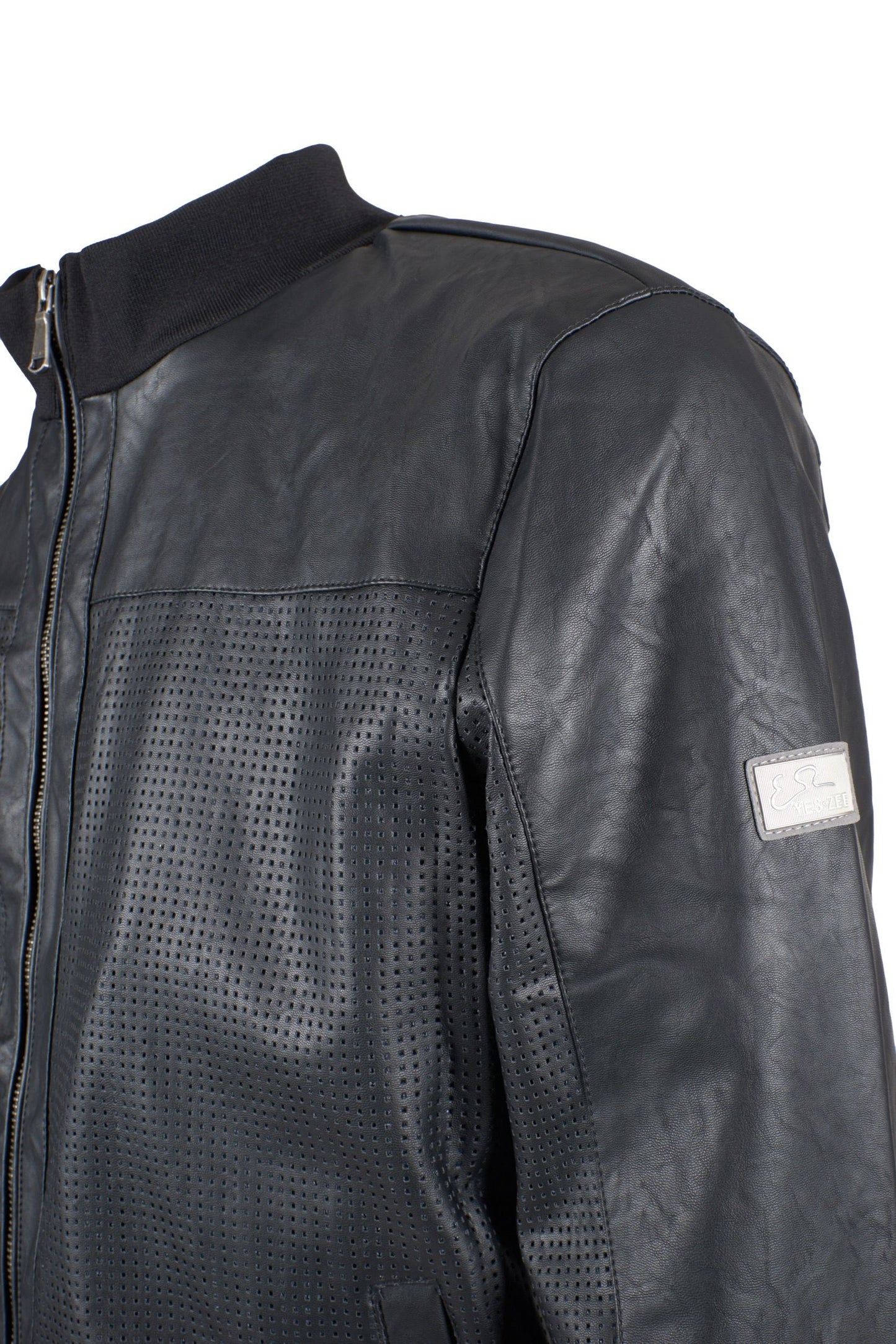 Black Polyurethane Men Jacket