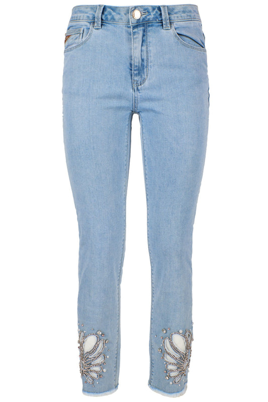 Chic Light Blue Denim with Shimmer Detail