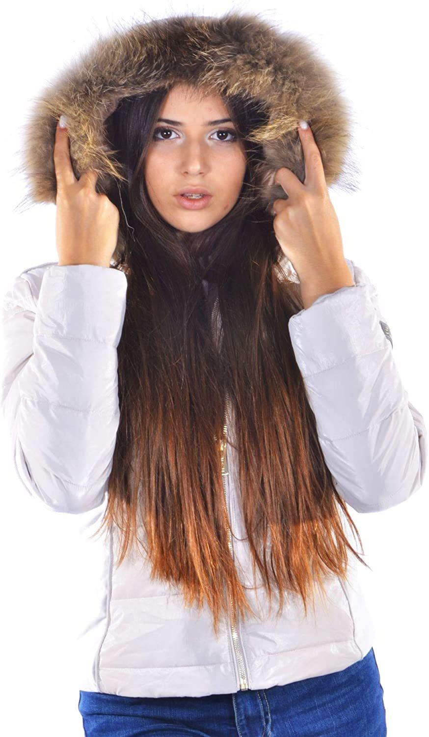 White Nylon Women Jacket