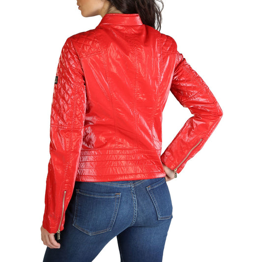 Red Polyester Women Jacket