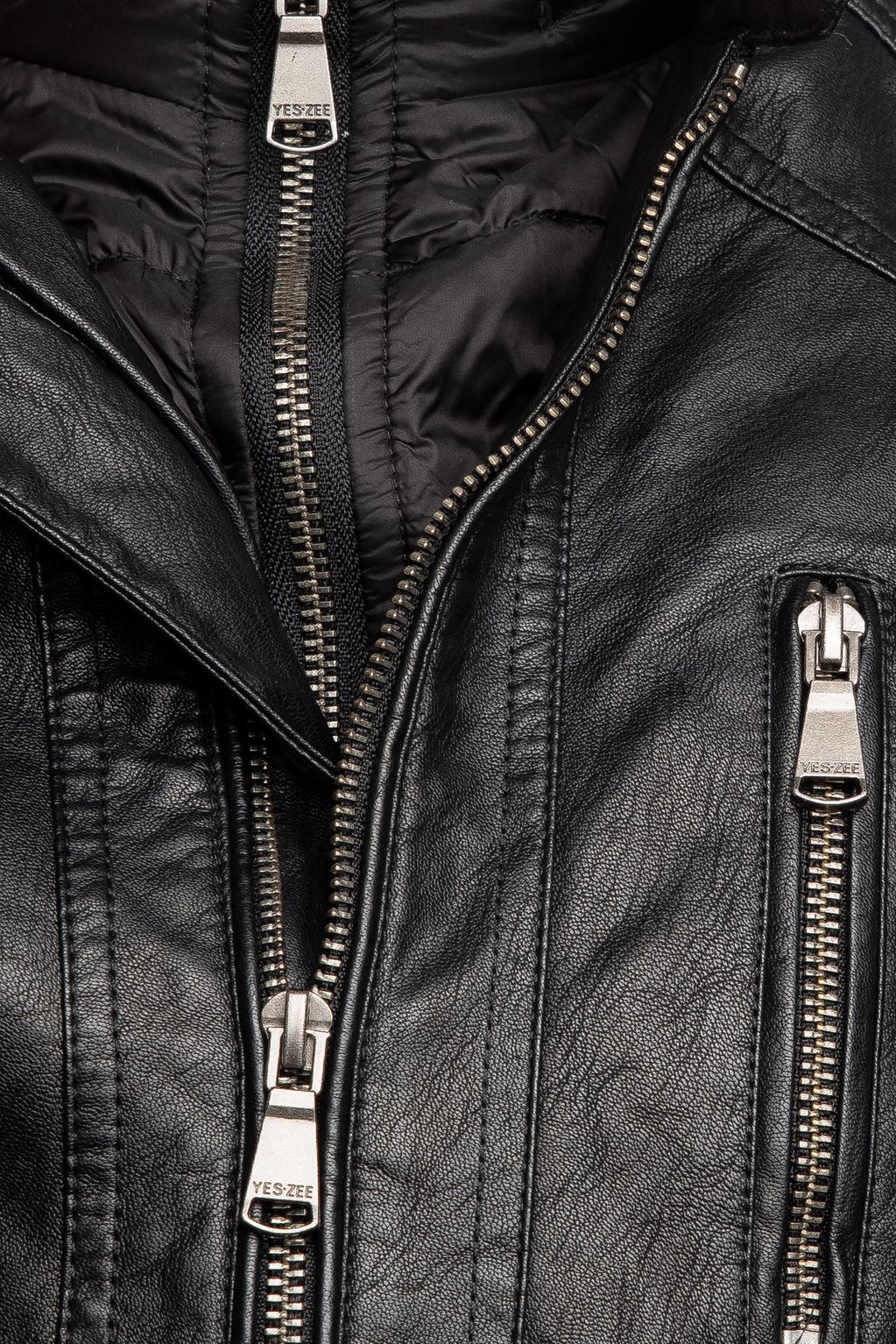 Black Faux Leather Men's Jacket