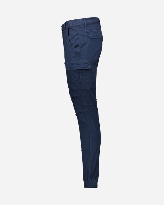 Blue Cotton Men Cargo Pant