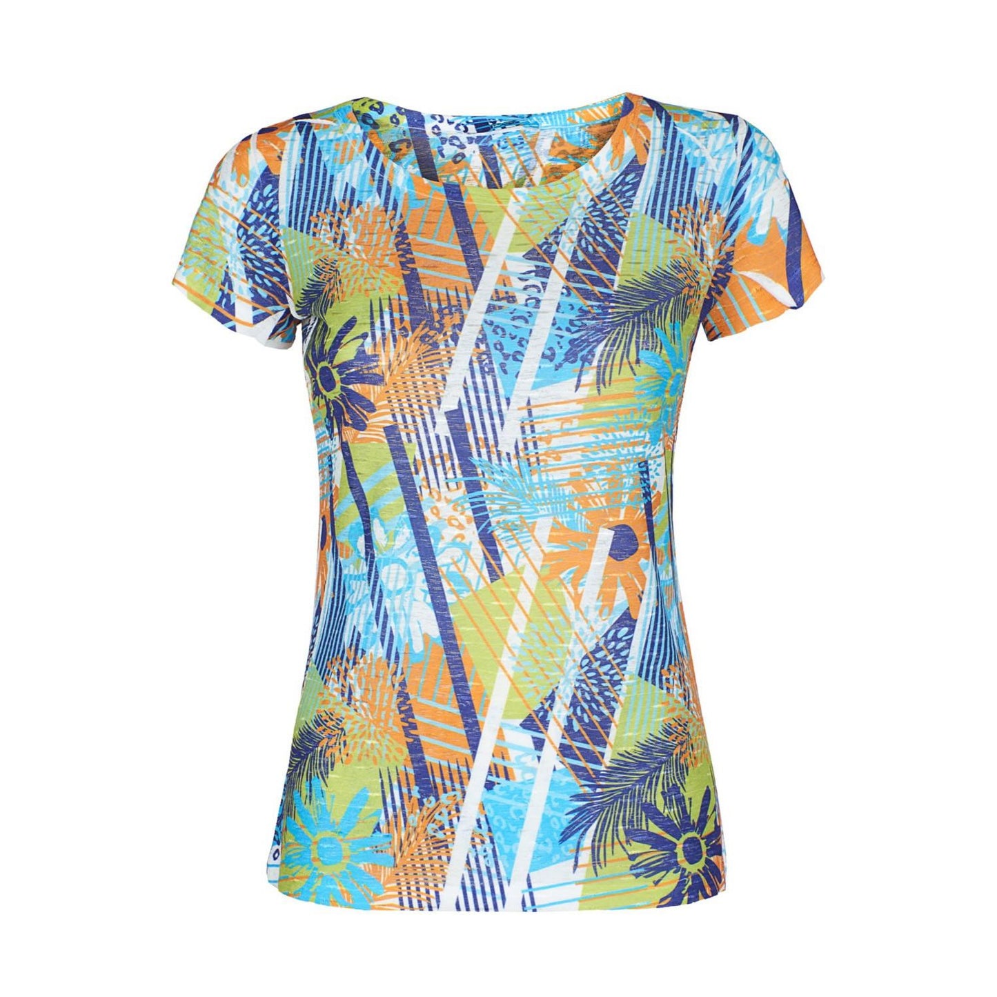 Multicolor Polyester Women T-Shirt