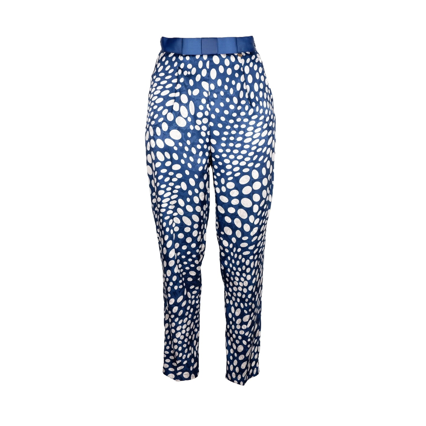 Blue Polyester Women Trouser
