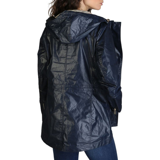 Blue Polyester Women's Jacket