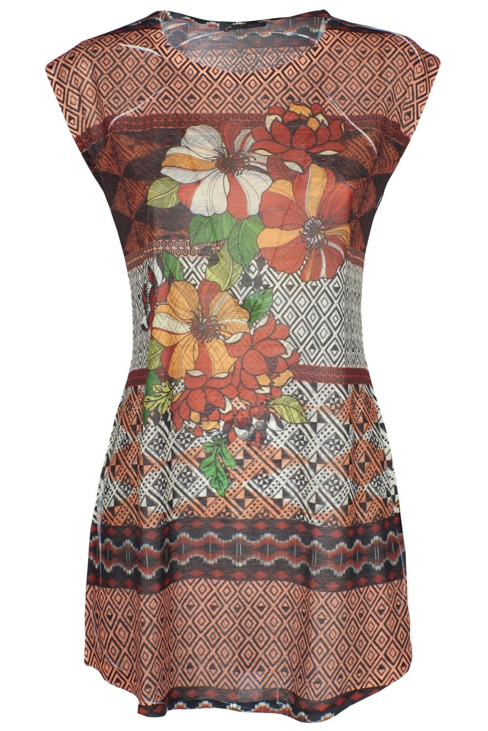 Brown Polyester Women Dress