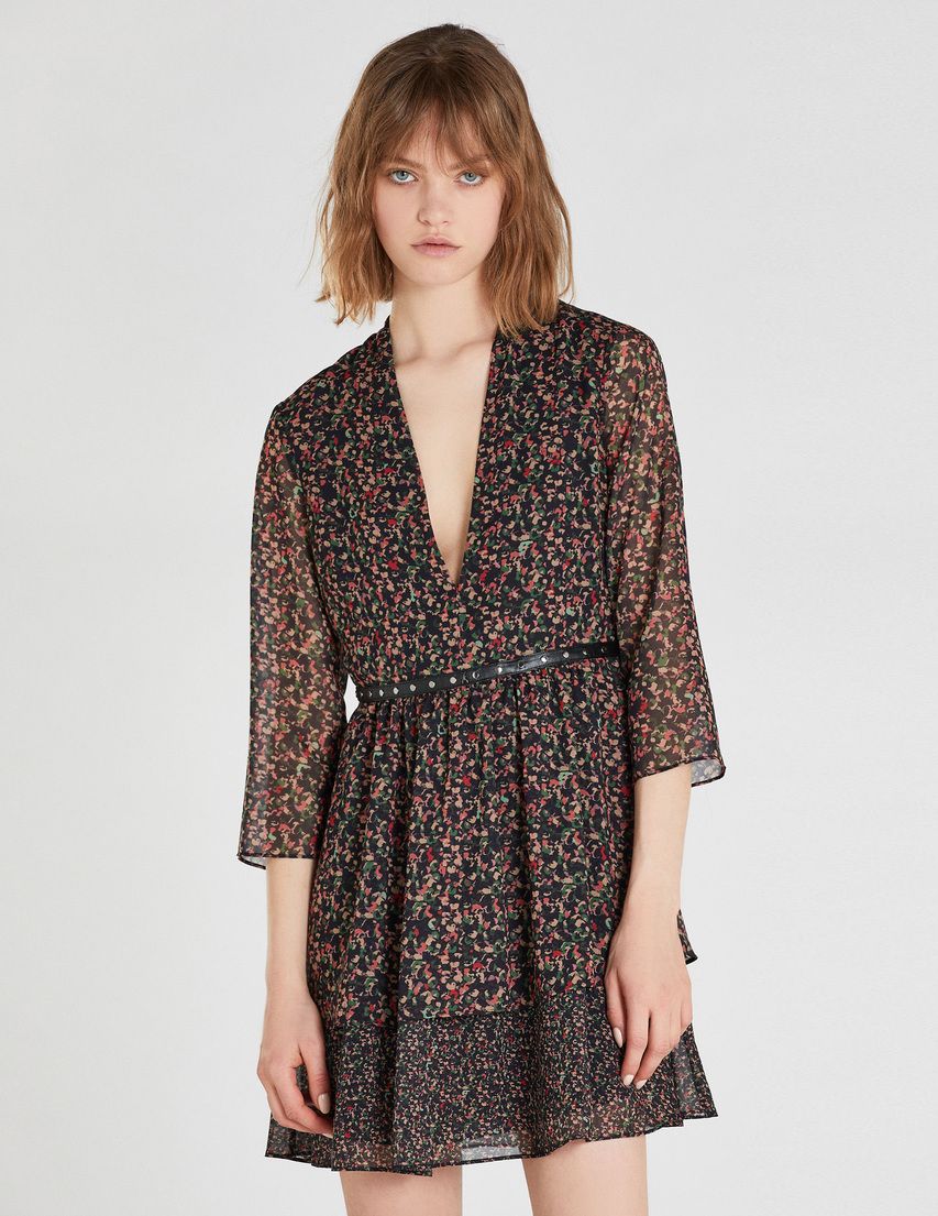 Black Polyester Women Dress
