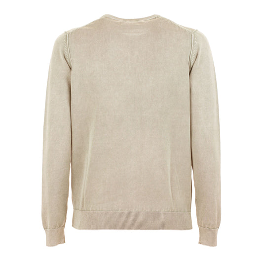 Beige Cotton Men Sweater