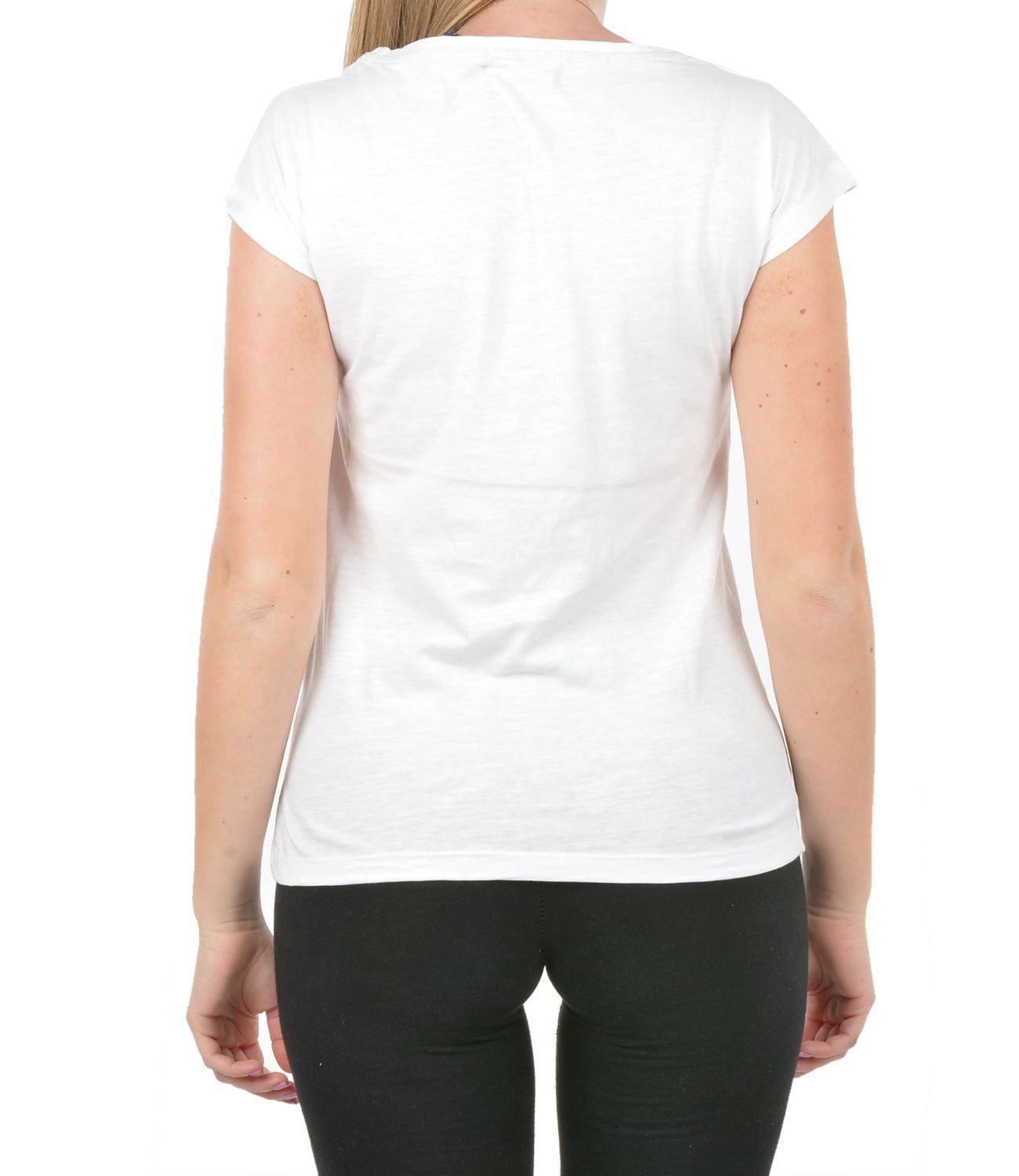 White Cotton Women T-Shirt