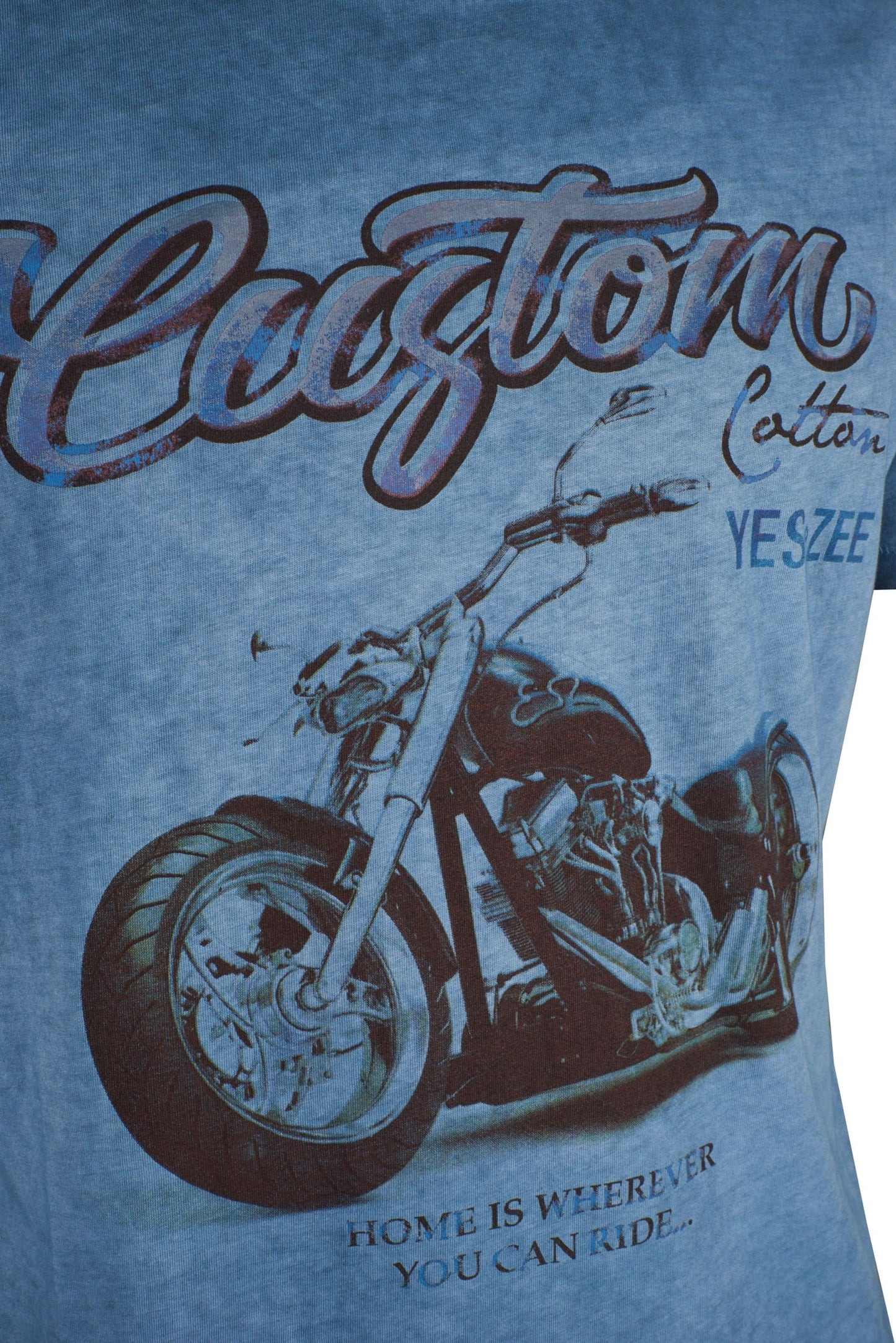 Blue Cotton Men T-Shirt