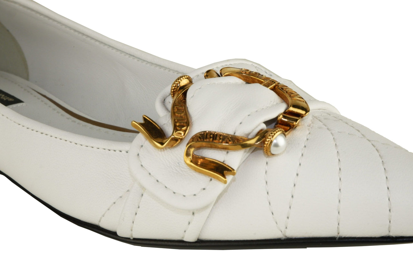White Leather Women Ballerina Shoe