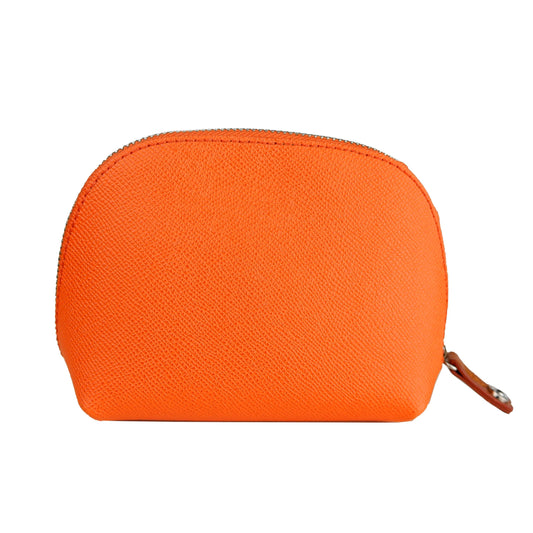 Orange Leather Women Clutch