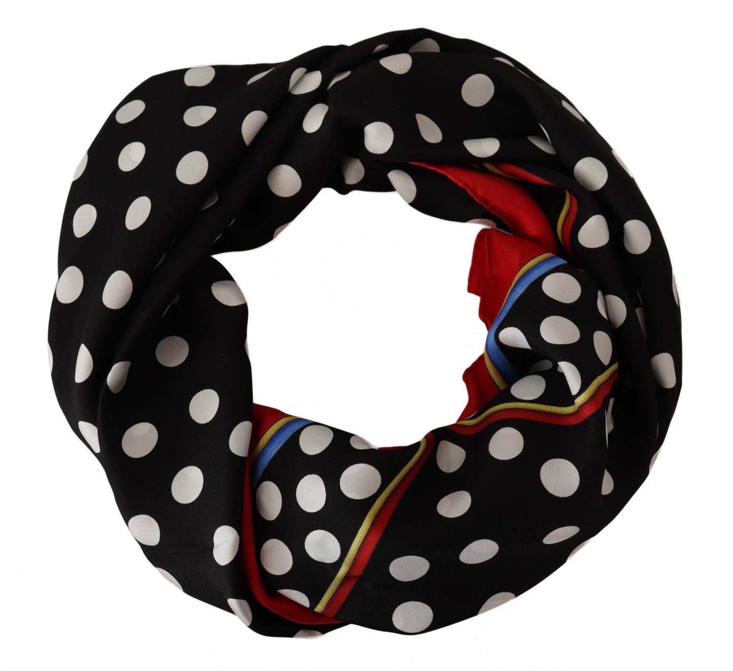 Elegant Polka Dot Silk Square Scarf