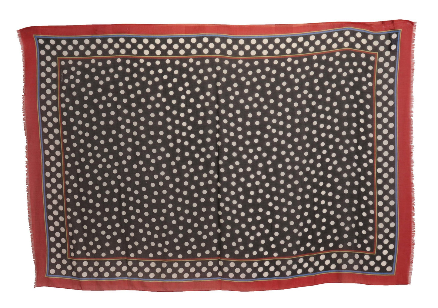 Elegant Silk Twill Square Scarf with Polka Dots