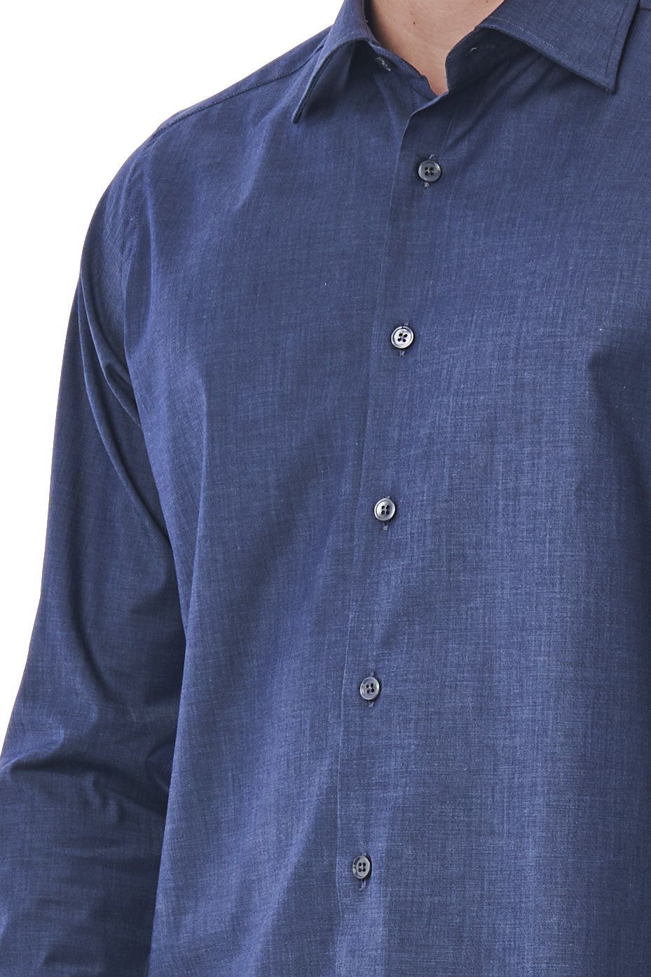 Blue Cotton Men Shirt